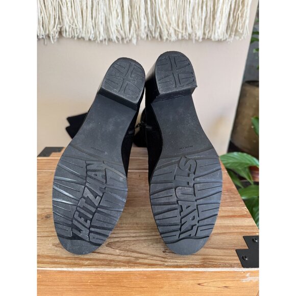 Stuart Weitzman Hitest Black Suede Leather Mid Block Heel Over The Knee Boots - Picture 16 of 16